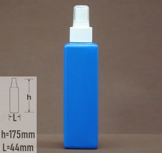 Sticla plastic 200ml culoare albastru cu capac sprayer alb